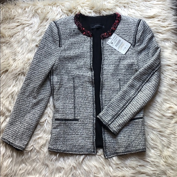 Zara Jackets & Blazers - Zara NWT ($159) beaded blazer. Size medium.